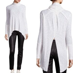 Free People Tara.Split Back Cowl Turtle Neck Tunic in White - Size Women’s Small
